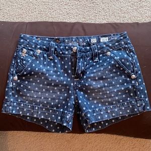 Miss Me polka dot jean shorts